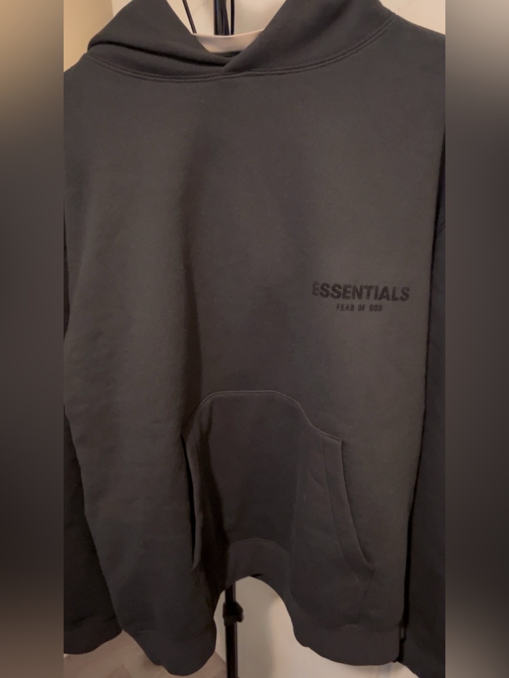 Essentials Men’s Crewneck Hoodie in Black
